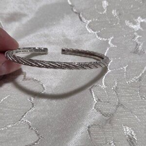 Judith Ripka Sterling Silver Hinged Bracelet – 6.5"